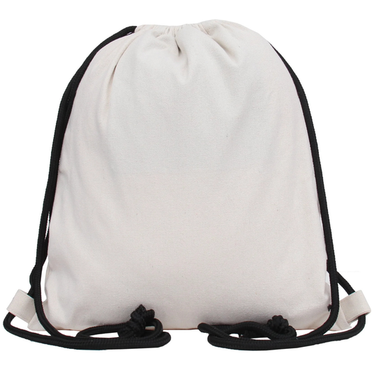 Cinch Drawstring Tote Bag BackPack - White