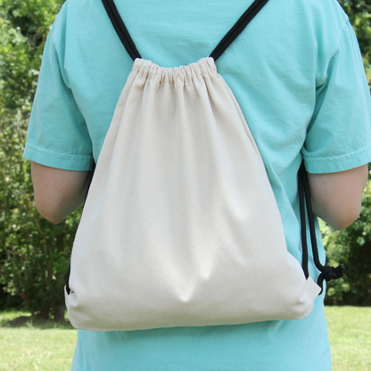 Cinch Drawstring Tote Bag BackPack - White