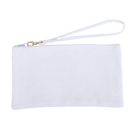 Cotton Wristlet Bag - White