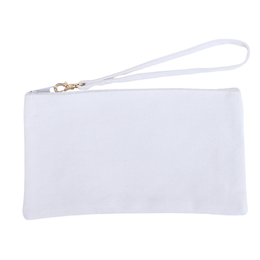 Cotton Wristlet Bag - White