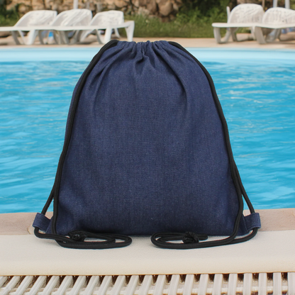 Cinch Drawstring Tote Bag BackPack - Navy