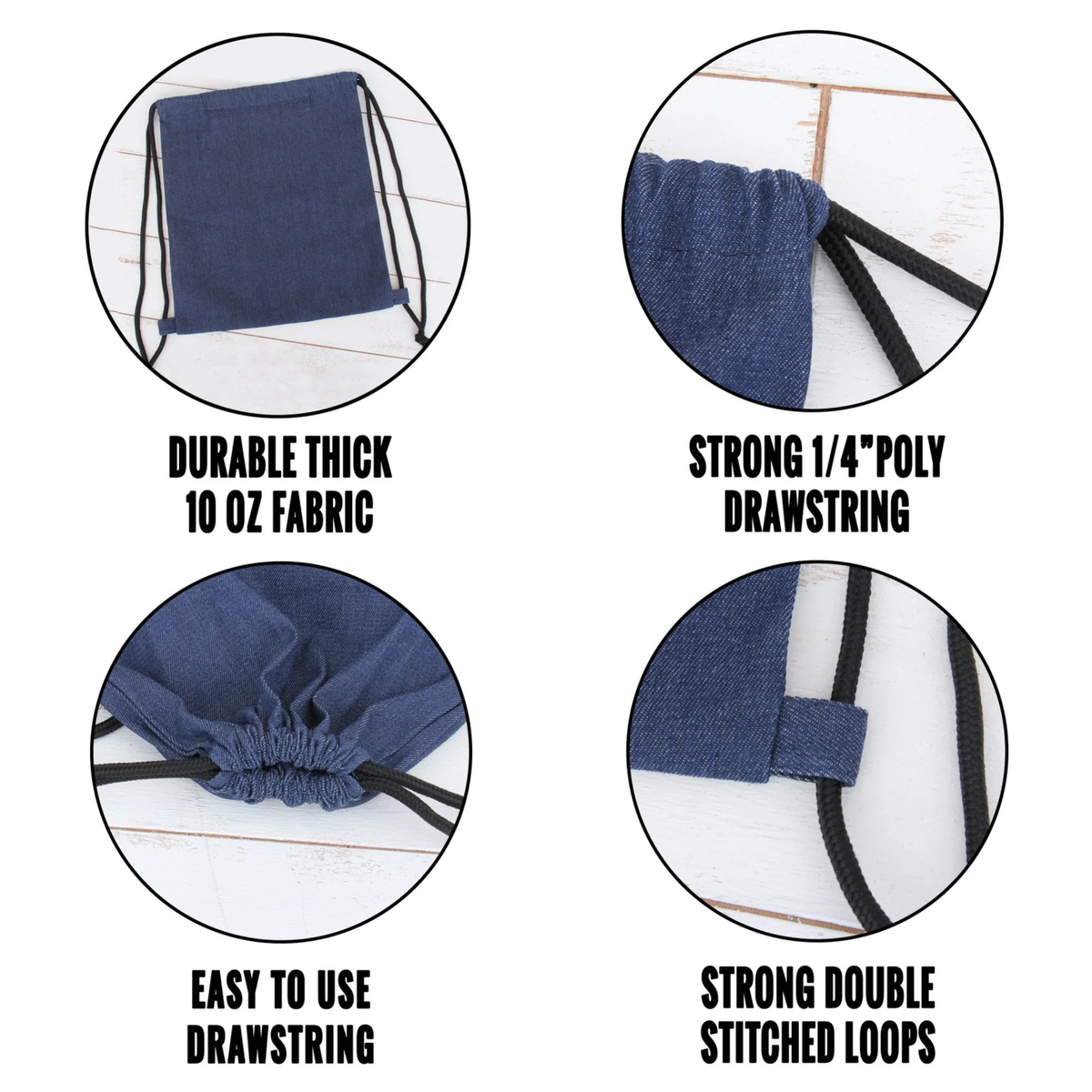 Cinch Drawstring Tote Bag BackPack - Navy