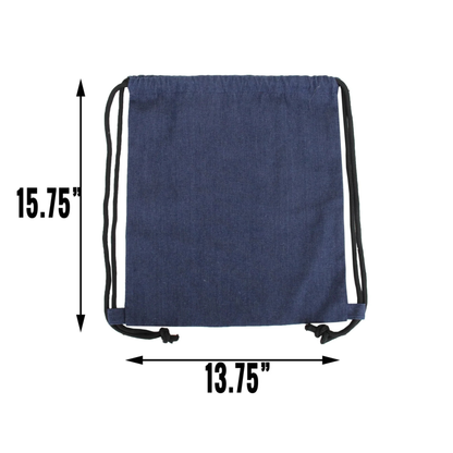 Cinch Drawstring Tote Bag BackPack - Navy