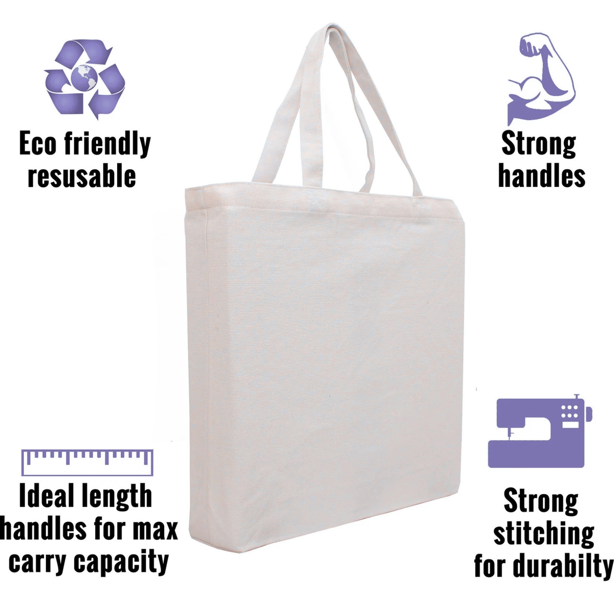 Tote Cotton Bag - Purple