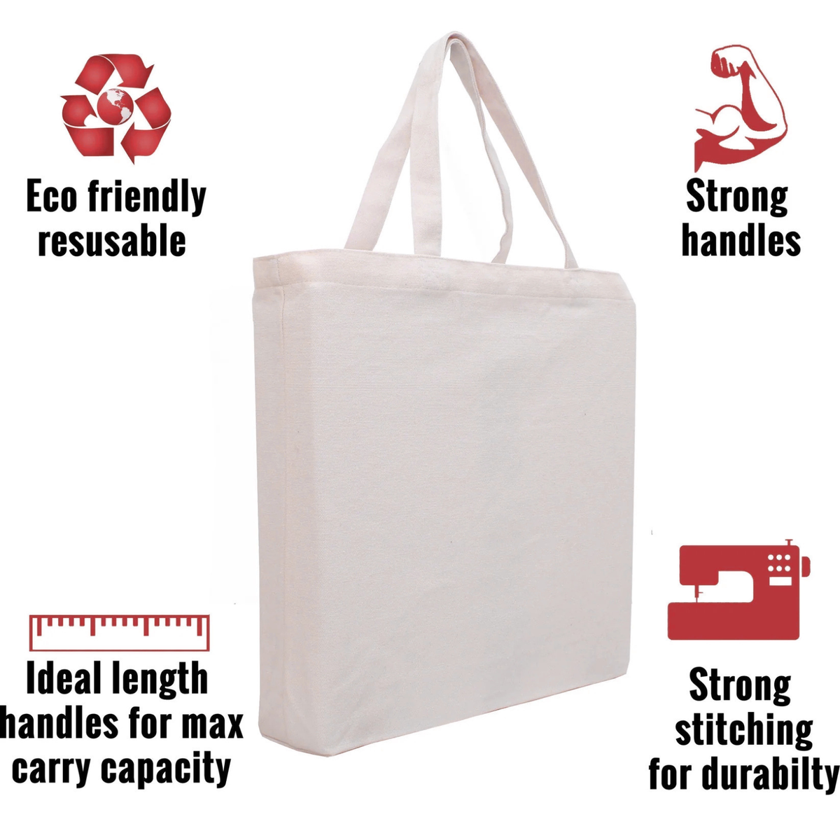 Tote Cotton Bag - Red